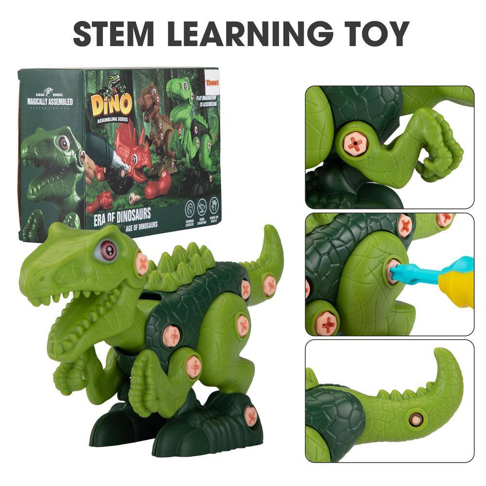 Nyeekoy 3-in-1 Take Apart Dinosaurs Toys 3-Pack Learning Toy Set Educational Dino Toy with Electric Drill TH17T0818