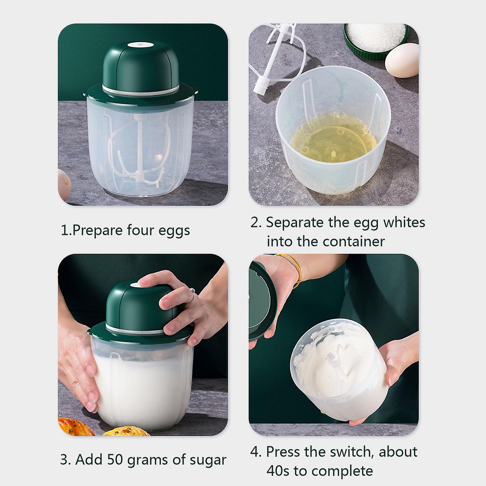 White Electric Egg Beater With 1000ml Sealed Container Wireless Automatic Milk Foam Maker Stand Egg Mixer Kitchen Whisking Beater For Baking Cooking S