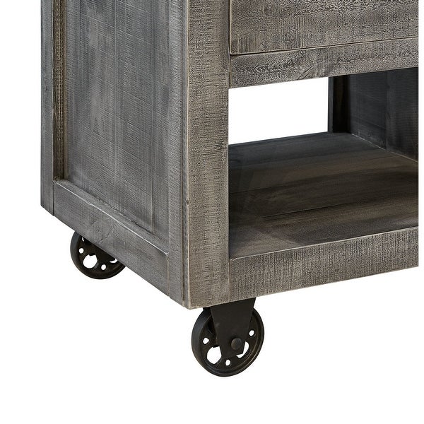 Picket House Furnishings Micah Square Storage End Table in Gray