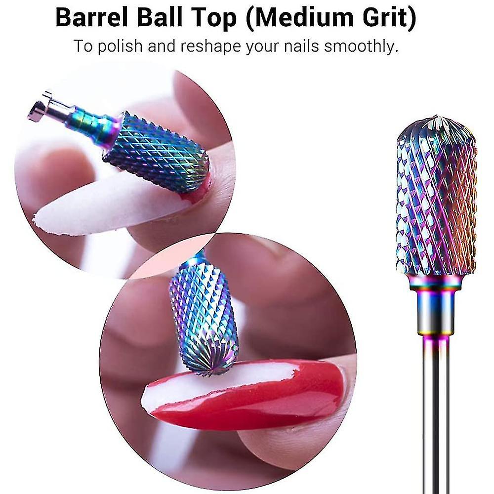 Nail Drill Bit Set Dc-7 Tungsten Carbide Diamond Ceramic Acrylic Nail Drill Bits 7pcs Remove Acrylic Nails Gel Polish Poly Extension Nail Gel Drill Bi