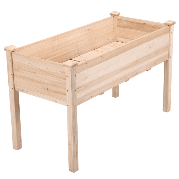 Topeakmart Fir Wood Garden Bed Rectangle Raised Planters Box for Vegetables/Fruits, Wood