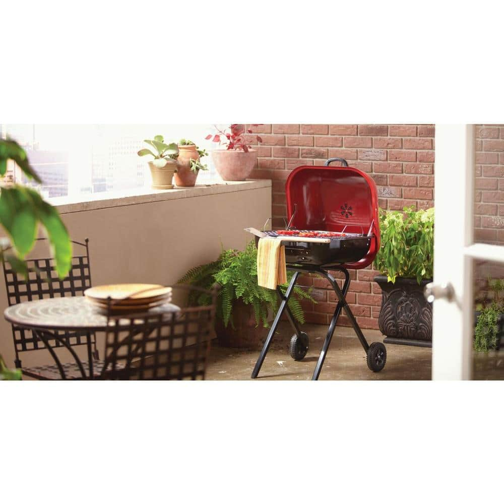 Americana Walk-A-Bout Portable Red Charcoal Grill