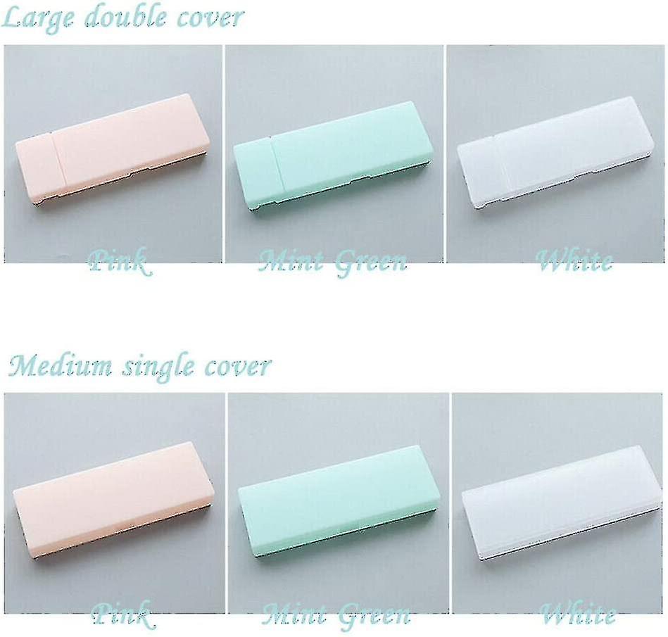 5 Pack Plastic Pencil Case， Pen Pencil Box， Pen Holder Box Organizer， School Supplies Pencil Box(mint Green， Large)