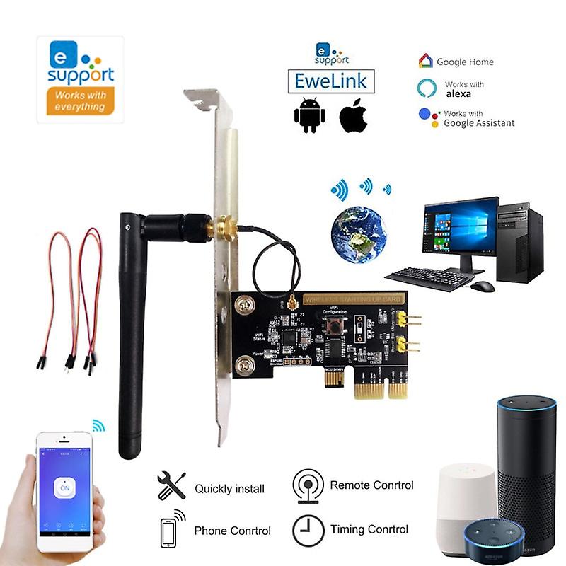 Ewelink Wifi Wireless Smart Switch Relay Module Mini Pci-e Desktop Switch Card Restart Switch