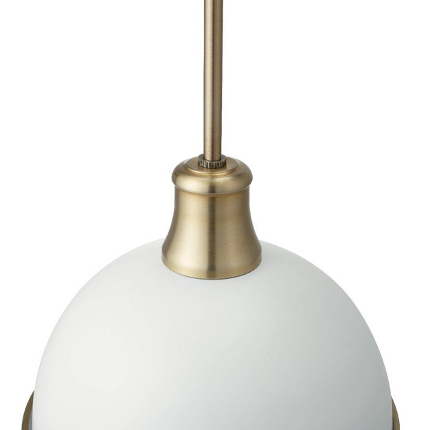 1 light Beckett Matte White Pendant With Accents Matte Brass Globe Electric