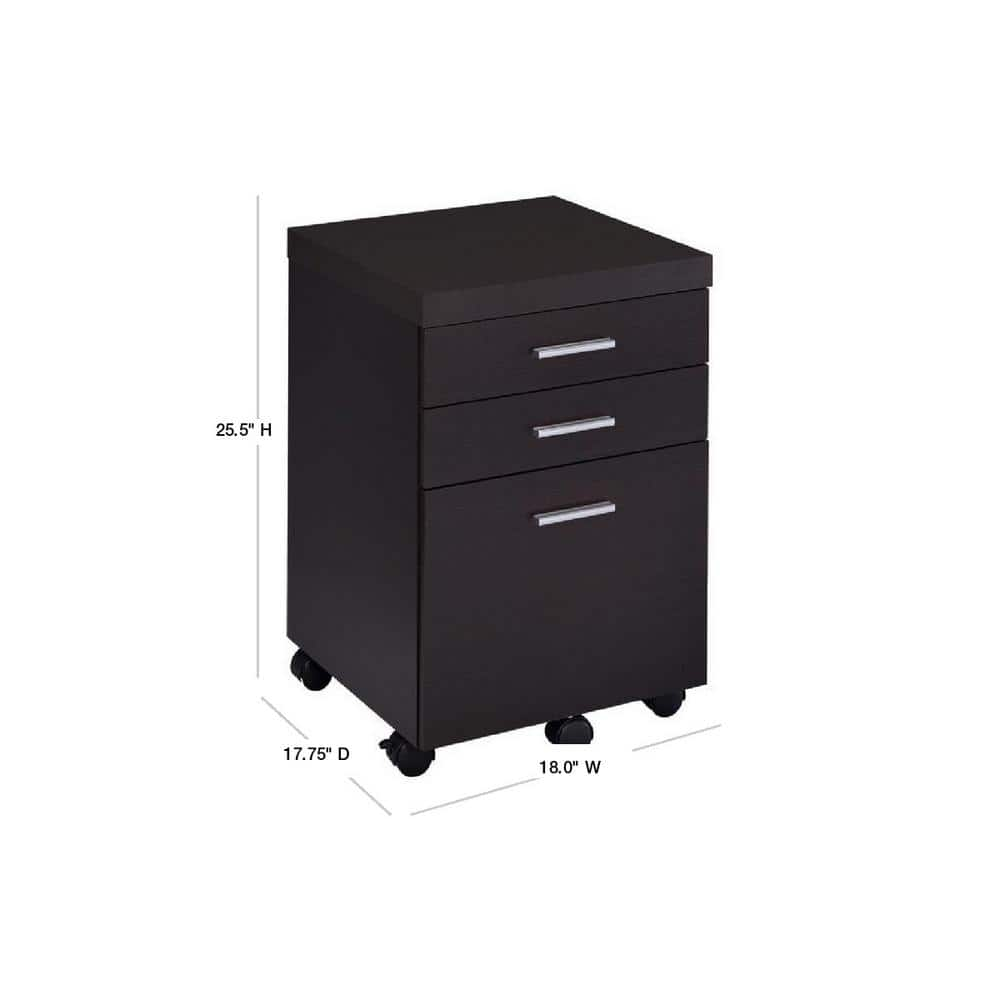 Coaster Home Furnishings Skylar 3-drawer Mobile File Cabinet Cappuccino 800894