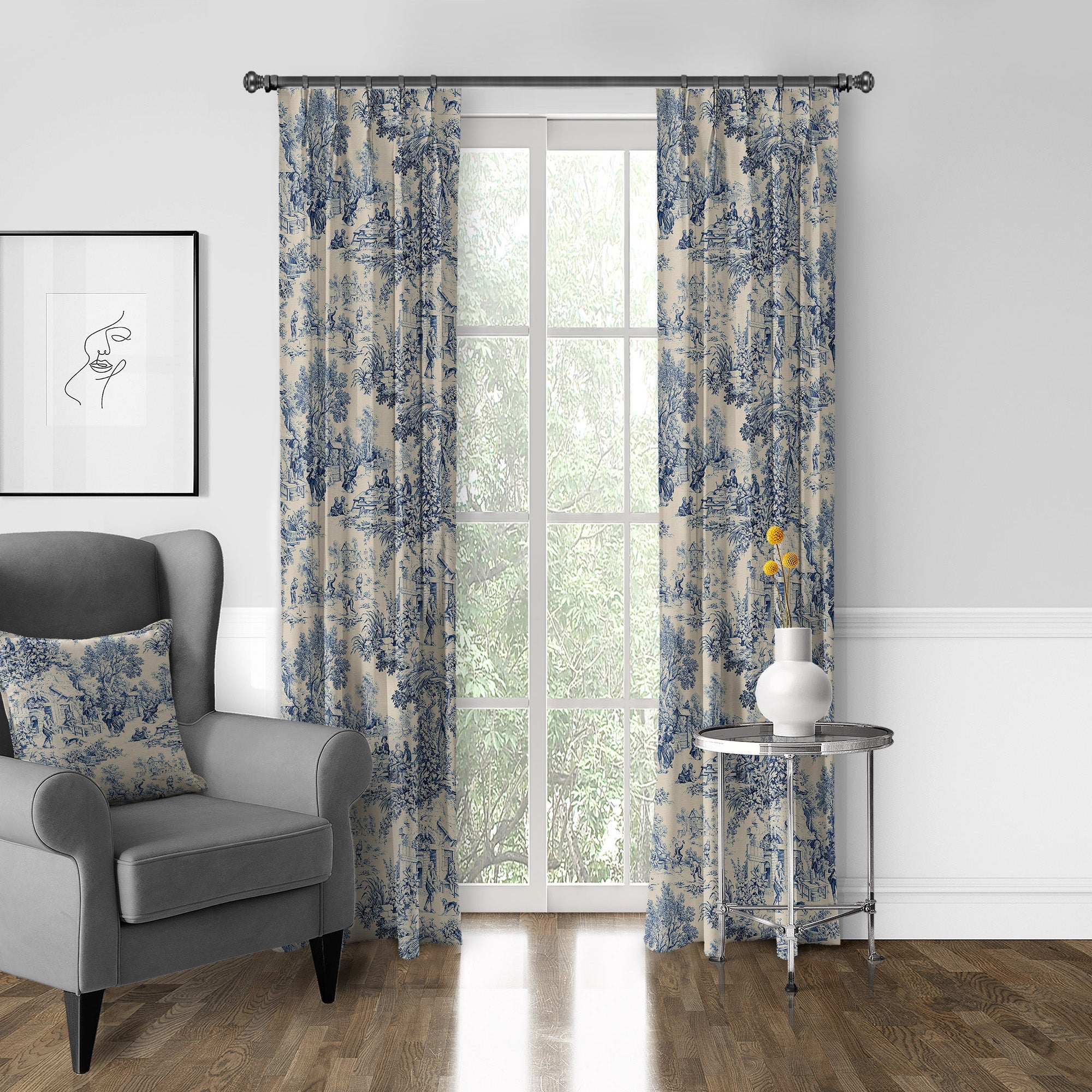 Maison Toile Blue Drapery