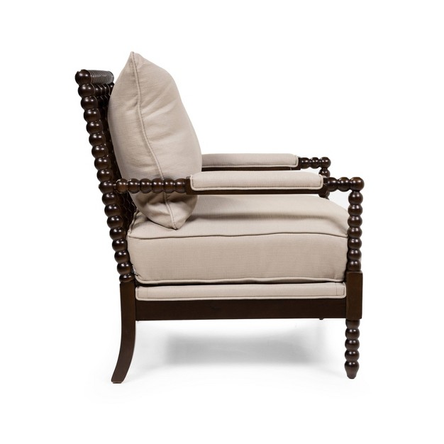 Bernardino Transitional Accent Chair Beige Homes Inside Out