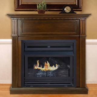 Pleasant Hearth 27500 BTU 42 in. Convertible Ventless Natural Gas Fireplace in Cherry VFF-PH26NG