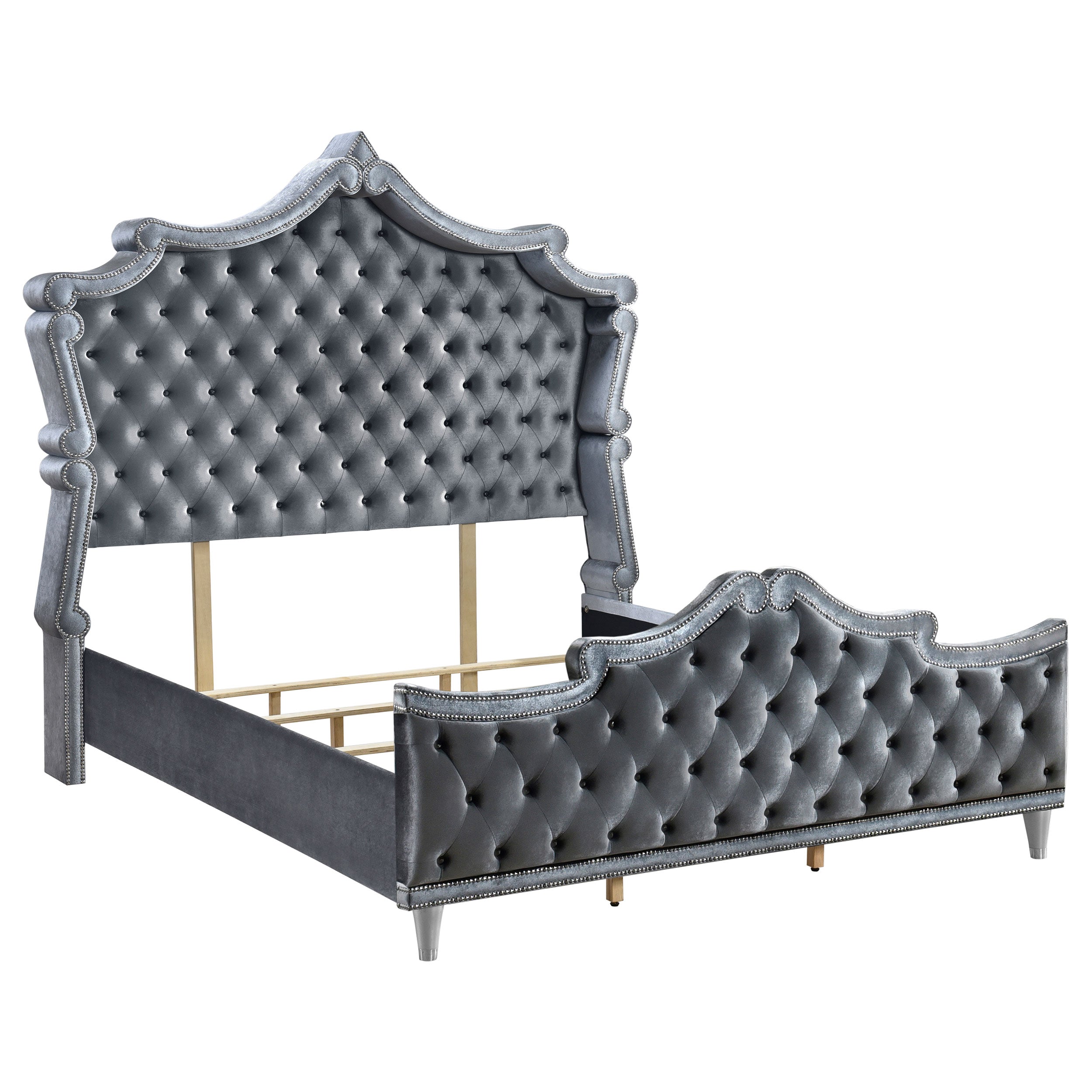 Antonella 4-Piece Eastern King Bedroom Set Grey- 223581KE-S4