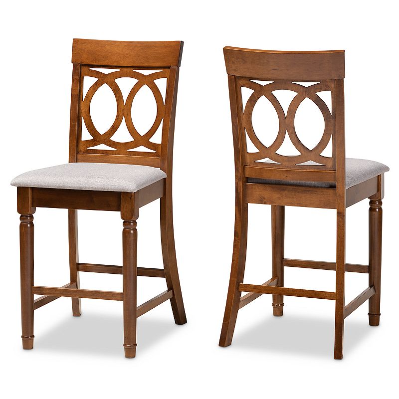 Baxton Studio Violet Pub Counter Stool 2-piece Set