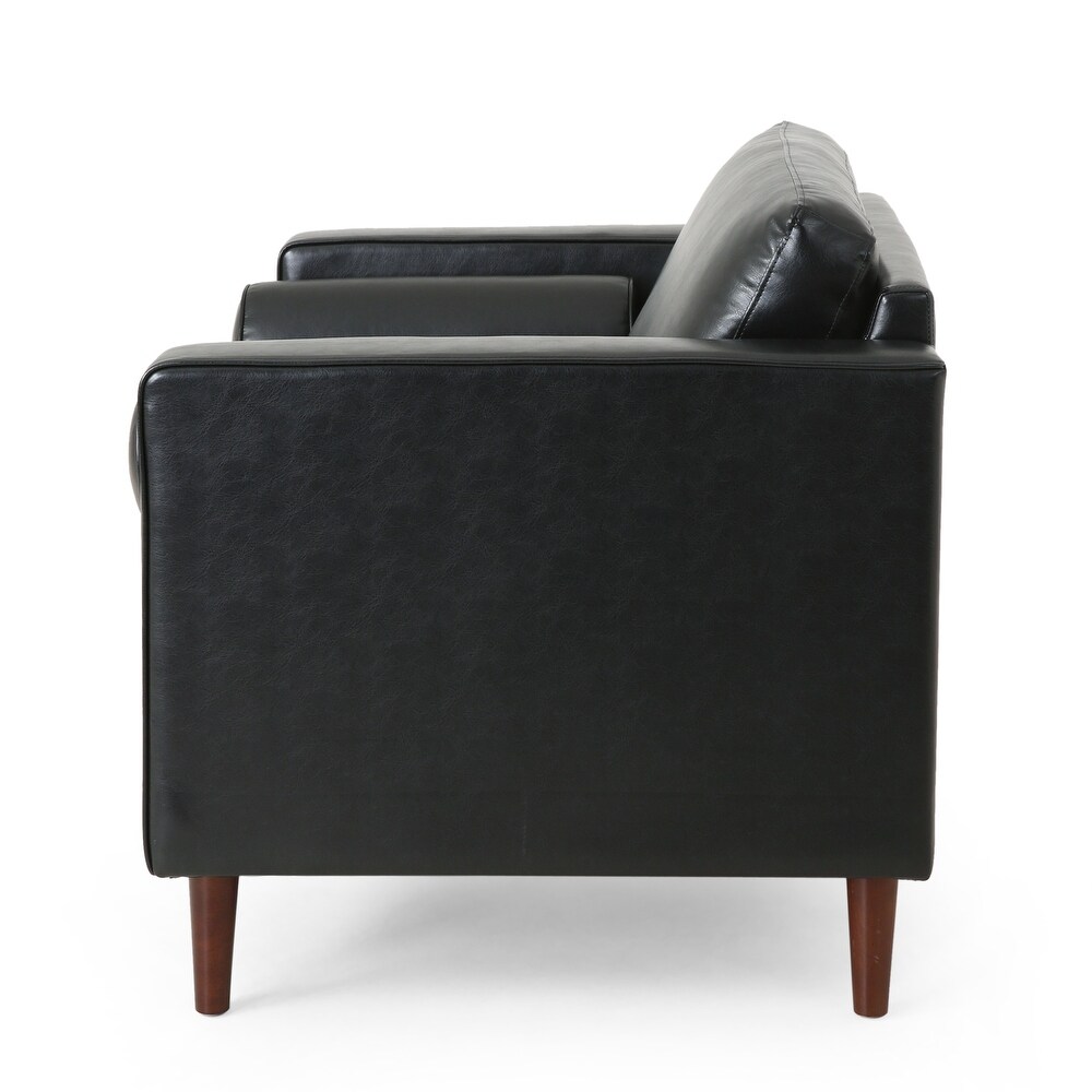 Malinta Contemporary Faux Leather Tufted Club Chair by Christopher Knight Home