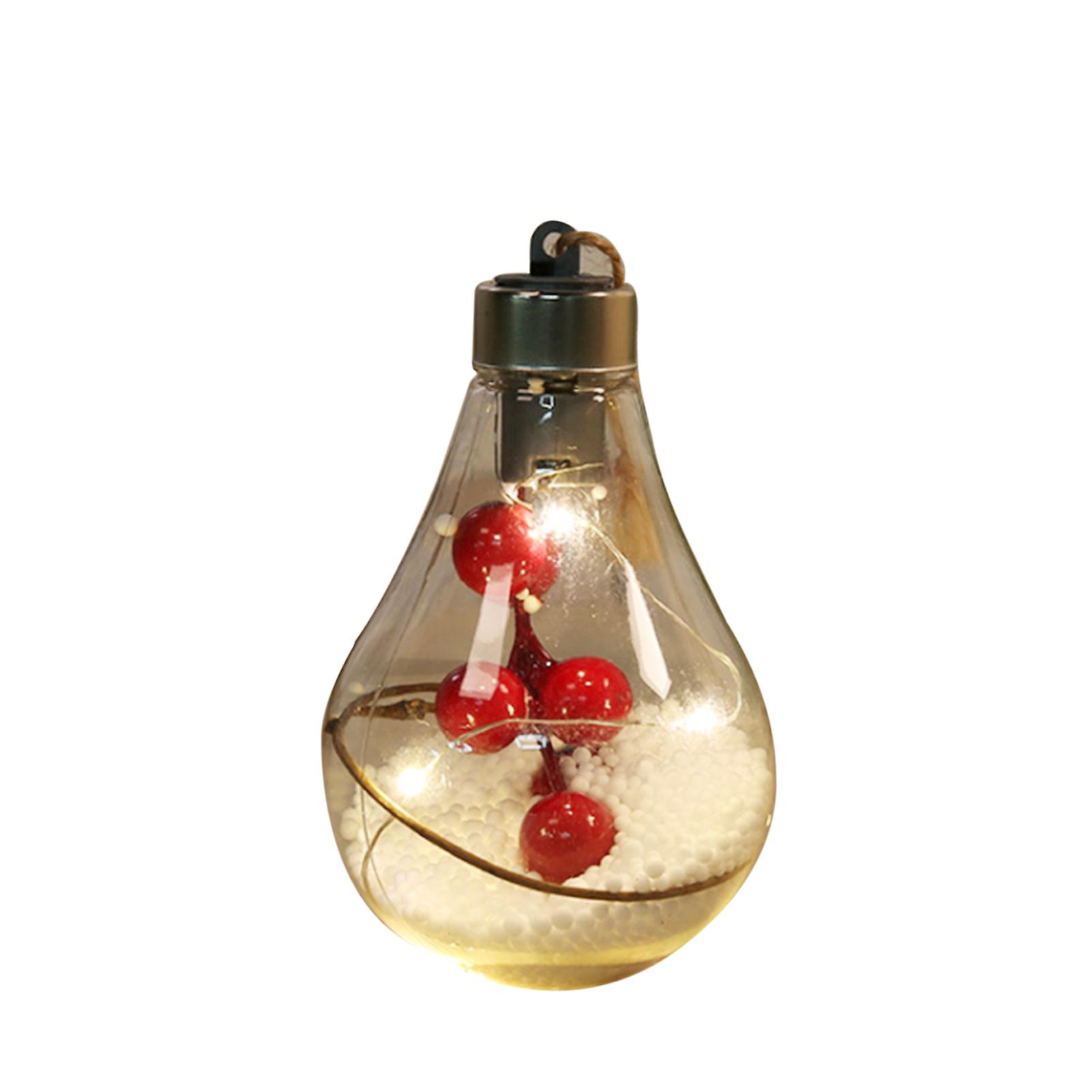 Transparent 1 2021 Led Christmas Ball Transparent Hanging Ornament Bulb Globe Light Up Pendant Decoration For Christmas Winter Home Holiday Party Gift