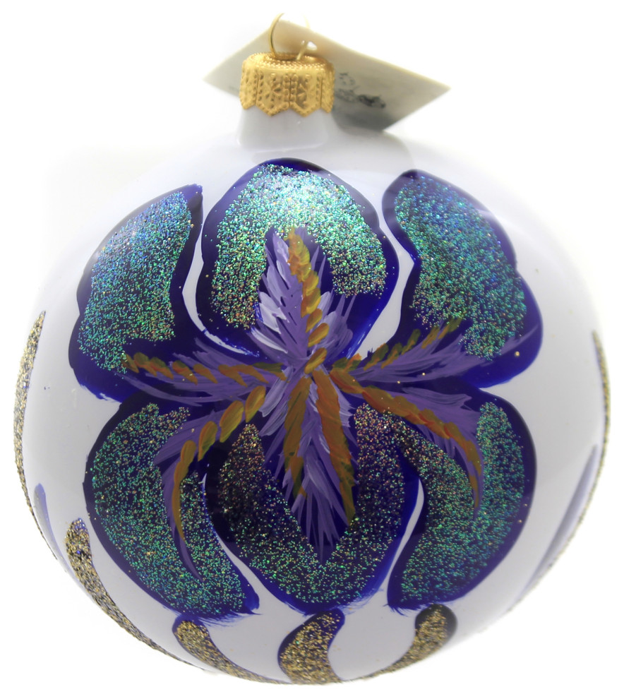 Christina  x27s World ENORMOUS IRIS Glass Ornament Spring Flower Sun164   Christmas Ornaments   by Story Book Kids Inc  Houzz