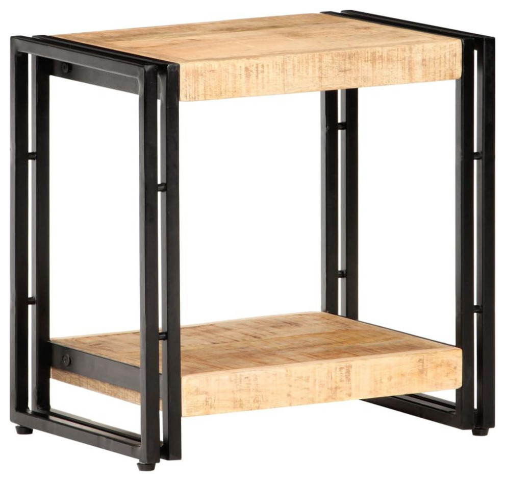 Vidaxl Side Table 15.7X11.8X15.7 Rough Mango Wood 0682   Industrial   Side Tables And End Tables   by vidaXL LLC  Houzz