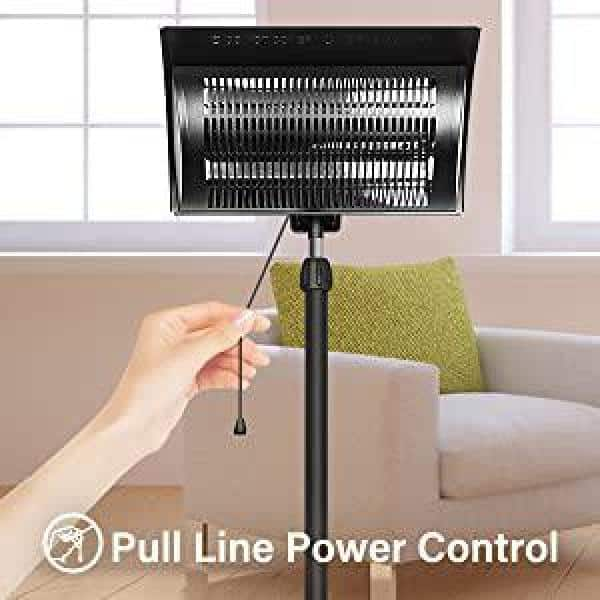 Afoxsos 750-Watt/1500-Watt Simple Deluxe Patio Large Standing Heater Outdoor Balcony with Overheat Protection HDMX1326