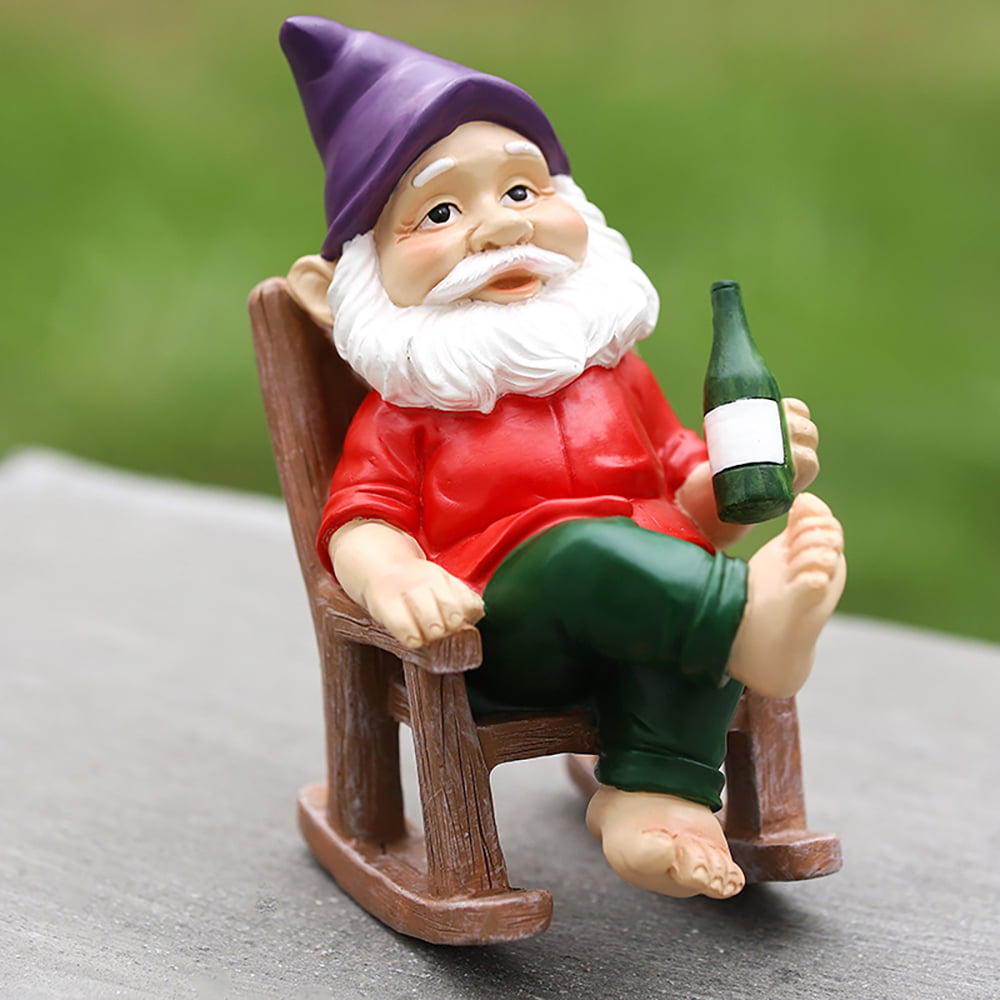 Willstar Garden Gnome Statue Resin Garden Gnome Ornament Resin Craft Garden Figurines for Outdoor Garden Yard Lawn Decorations