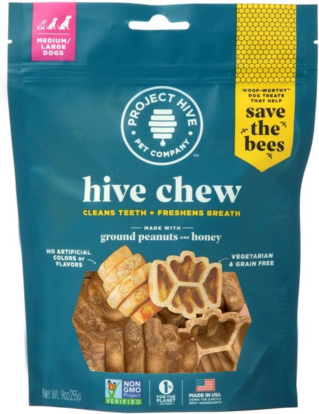 Project Hive Pet Company Chews Large Hard Chew Dog Treats， 8-oz bag