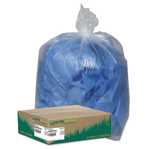 Webster Industries Webster Clear Recycled Can Liners | 31-33gal， 1.25mil， Clear， 100