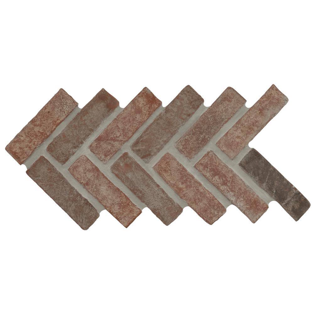 MSI Noble Red Clay 12.5 in. x 25.5 in. Brick Herringbone Mosaic Floor and Wall Tile (8.7 sq. ft.Case) CLAHB-NOBRED2X7