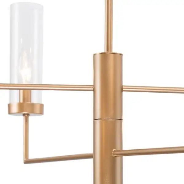 Velus Modern Gold 6-light Spin Chandeliers Glass Shade Ceiling Lights for Dining Room - D26.5'' x H75.5'' Shopping - The Best Deals on Chandeliers