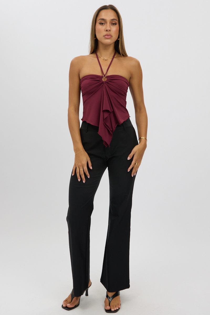 Black Low Rise Flare Pants