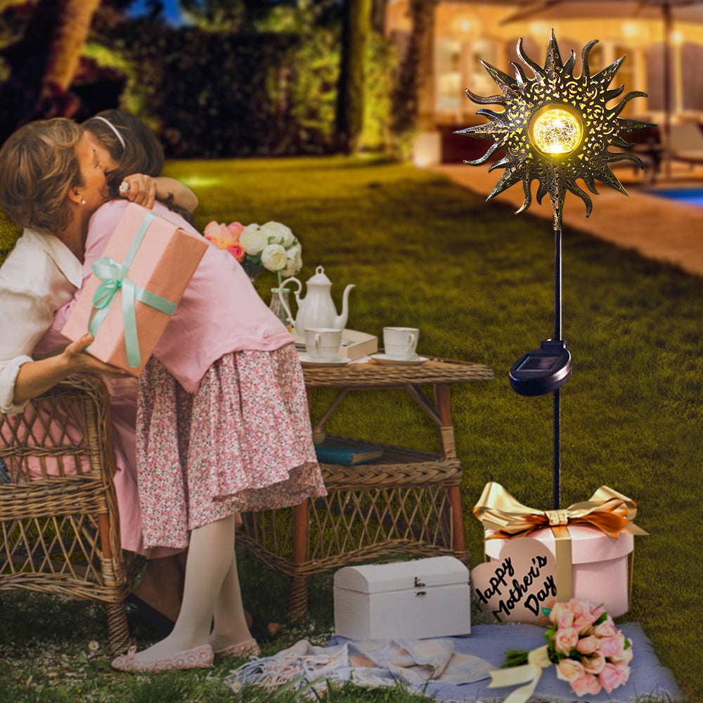 TAKE ME Sun Solar Garden Lights Outdoor Decor LED Waterproof Metal Solar Pathway Lights for Walkway,Yard,Lawn,Patio