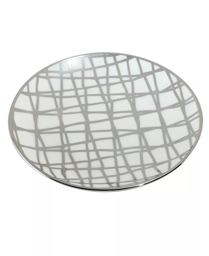 Certified International Matrix Silver-Tone Plated Canape Plates Set of 6