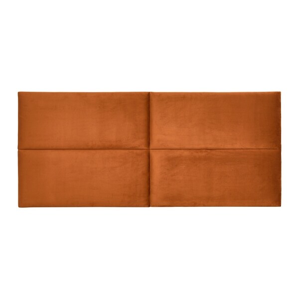 King Sized Sound Reducing Four Panel Velvet Upholstered Headboard - - 37176441