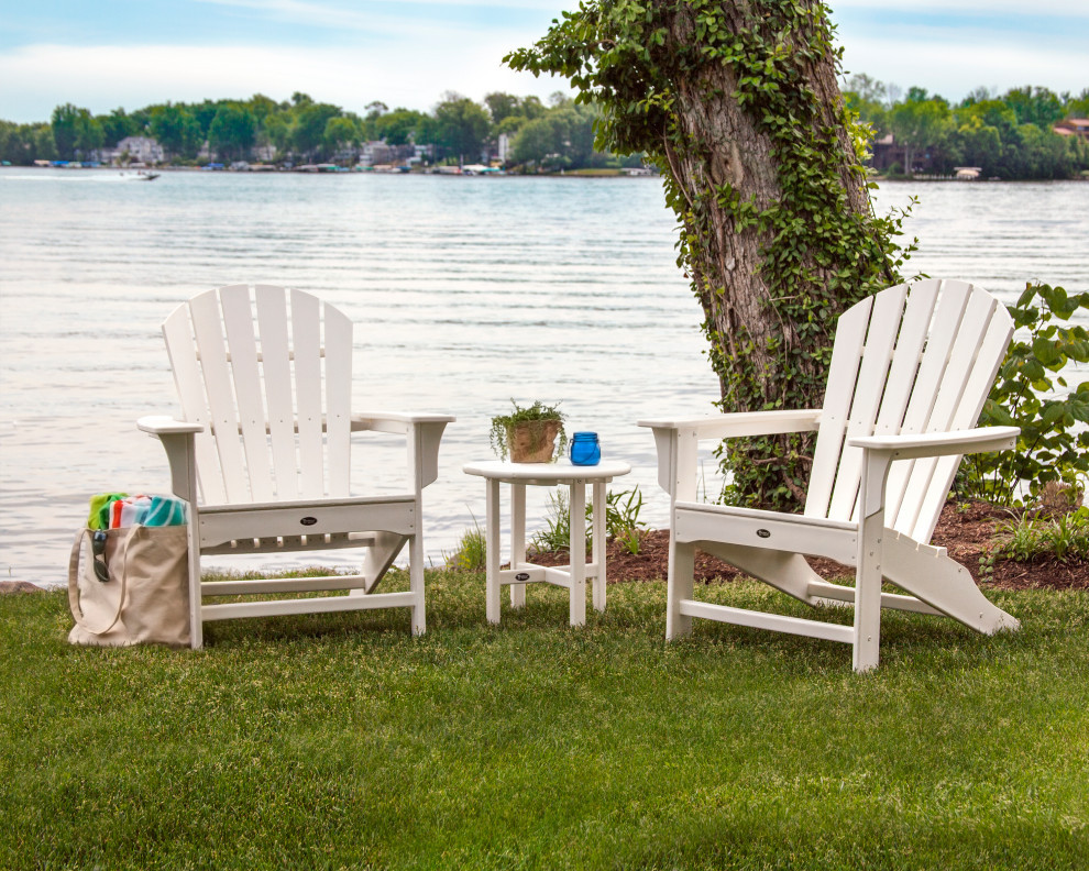 Cape Cod Shellback 3 Piece Adirondack Set   Beach Style   Outdoor Lounge Sets   by POLYWOOD  Houzz