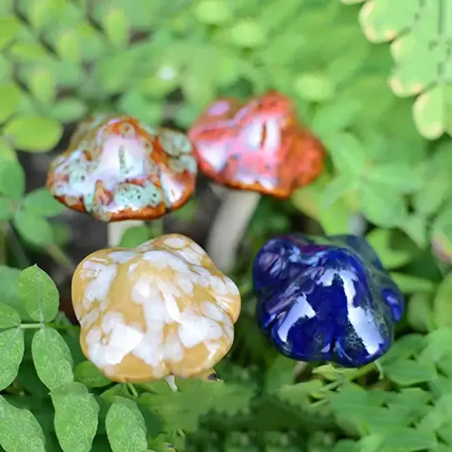 HOT SALE Ceramic Mushroom Small Accessories Embellishment for Garden Landscaping Potted Plants Flowerpots Gardening Lawn Decor