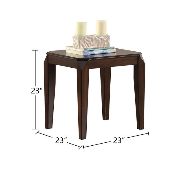 Square Wood End Table in Walnut Finish