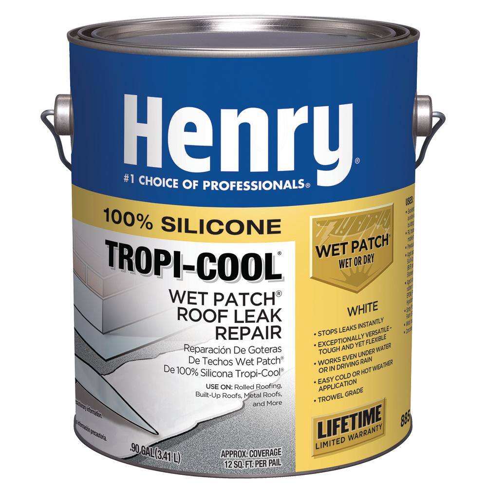 Henry 885 Tropi-Cool 100% Silicone Wet Patch Roof Leak Repair Sealant 0.90 Gal. HE885142