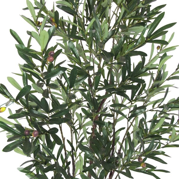 7.5ft Artificial Olive Tree Plant in Black Pot