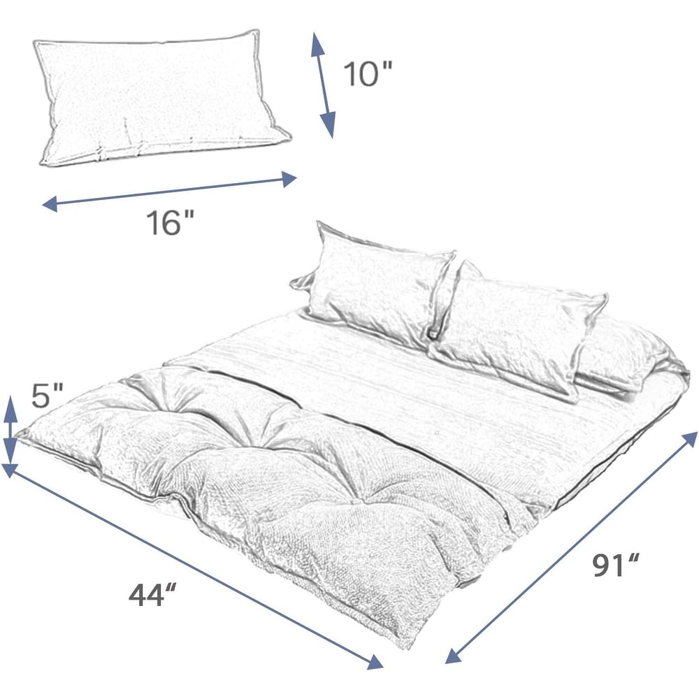 Contemporary and Adaptable Sofa Bed Set with Floor Placement  2 Pillows