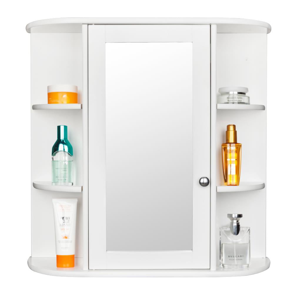 Ktaxon Wall Mounted Medicine Cabinet Bathroom Storage Cabinet Organizer with Mirror Door and Adjustable Shelf, White