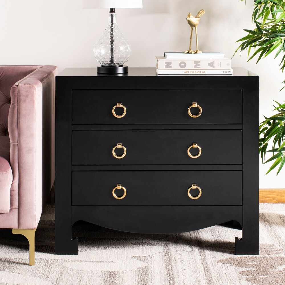 SAFAVIEH Dion Black and Gold 3 drawer Chest