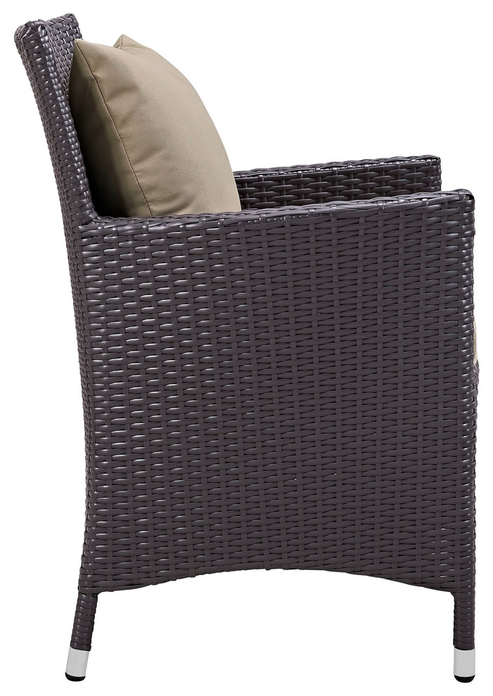 Convene 4 Piece Outdoor Patio Dining Set  Espresso Mocha   Tropical   Outdoor Dining Chairs   by PARMA HOME  Houzz