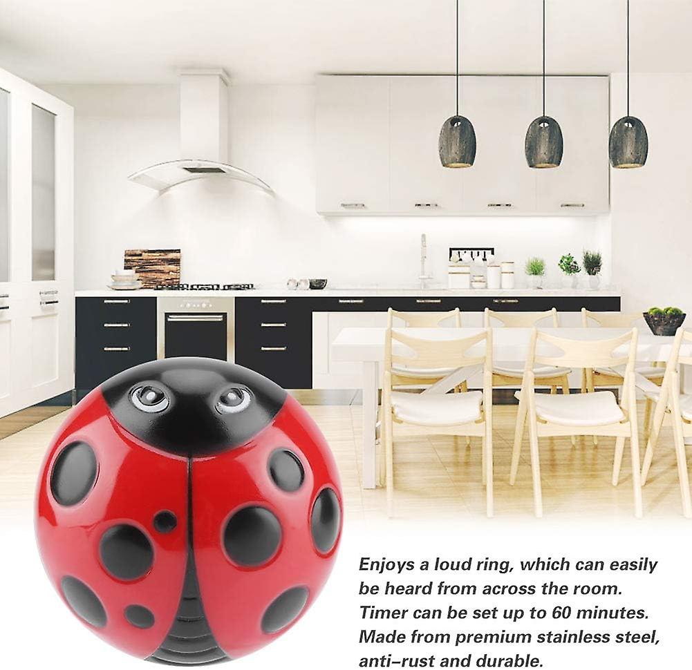 Cute Ladybug Shape Kitchen Timer 60 Minutes Timer With Loud Ring Mechanical Wind-up Timer Kitchen Cooking Utensils