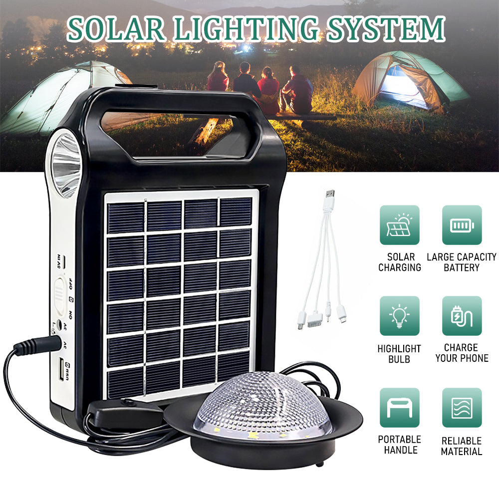 Zengest 110V Portable Solar Panel Power System USB Charging Generator Camping Emergency