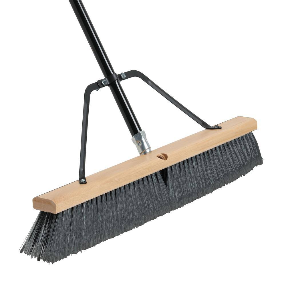 US.SHOVEL Easy Back 24 in. Outdoor Ergonomic Push Broom BR24BGR