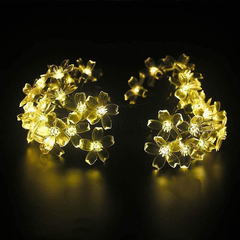 Outdoor String Lights 9.5M 50 Led Cherry Blossom Flower Solar Garden Decorations