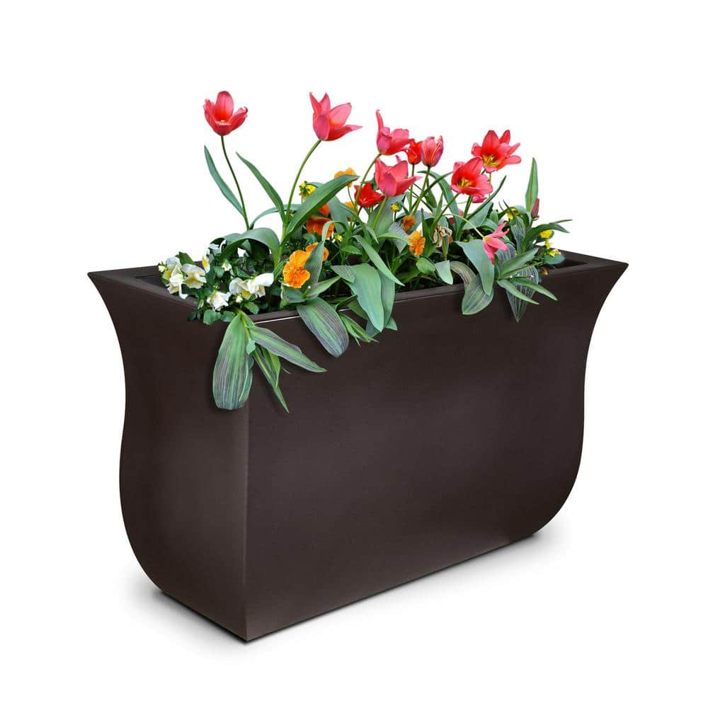 Mayne Valencia 36 in. x 16 in. x 22 in. Espresso Long Polyethylene Planter 5875-ES