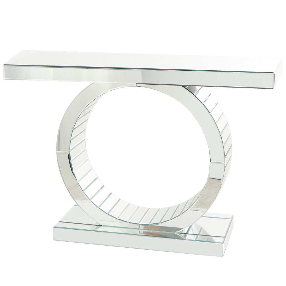 Silver Glass Mirrored Console Table