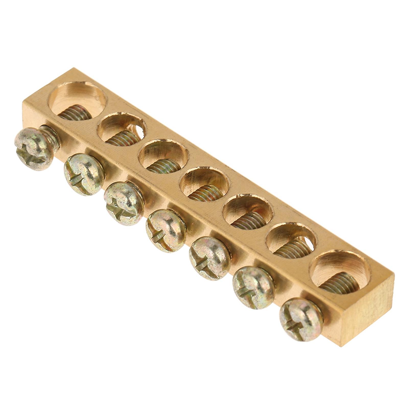 10pcs 7-hole Electrical Distribution Wire Screw Terminal Brass Ground Neutral Bar