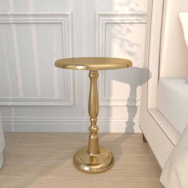 Gold Aluminum Traditional Accent Table 22 x 15 x 15