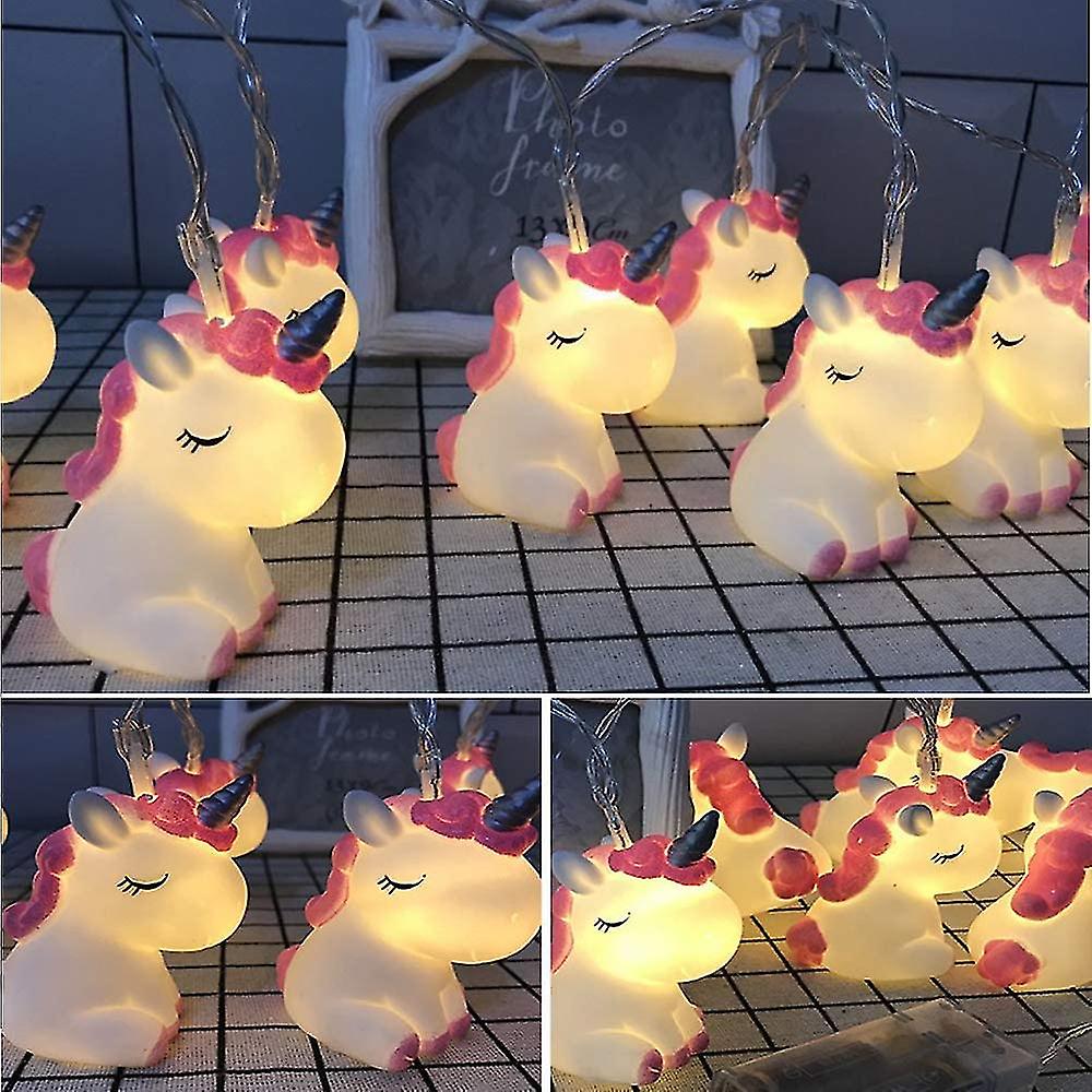 Led String Lights Unicorn String Lights， 2m10 Lights， Battery Powered