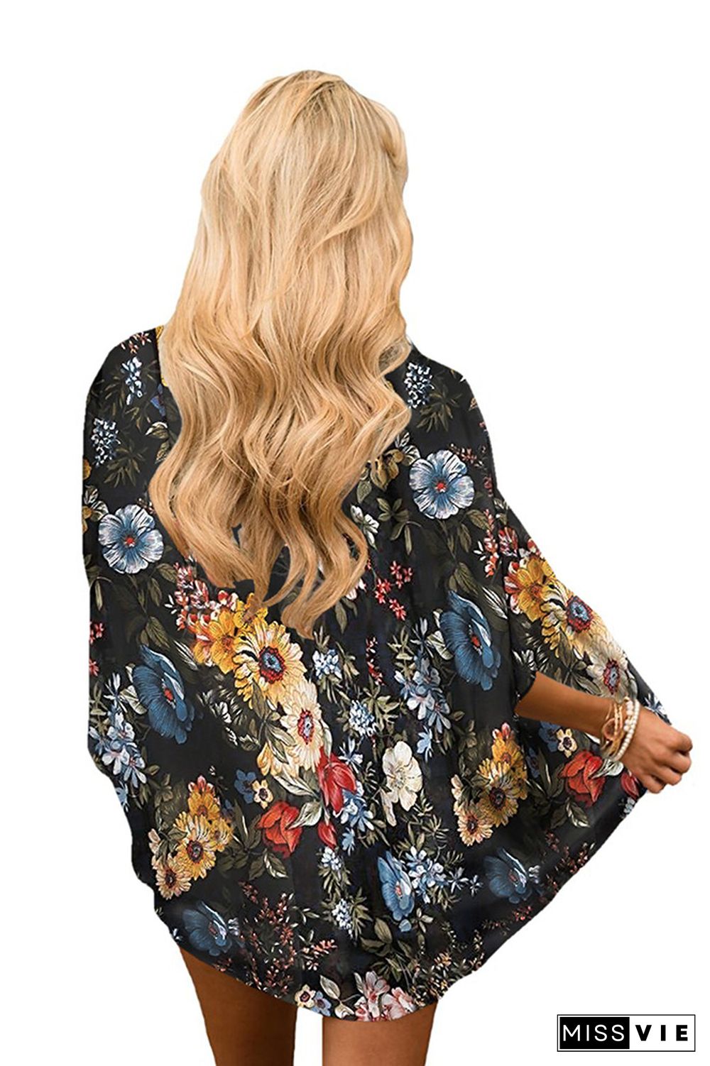 Casual Chiffon Print Sunscreen Blouse Cover up