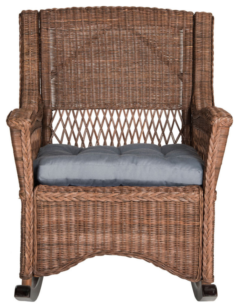 Nora Rocking Chair Brown   Tropical   Rocking Chairs   by AED Luxury Home Decor  Houzz