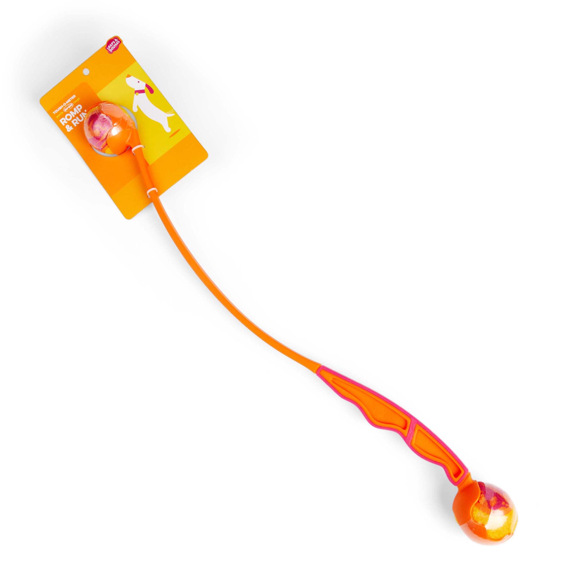 Leaps  Bounds Orange Ball Thrower Dog Toy， Small